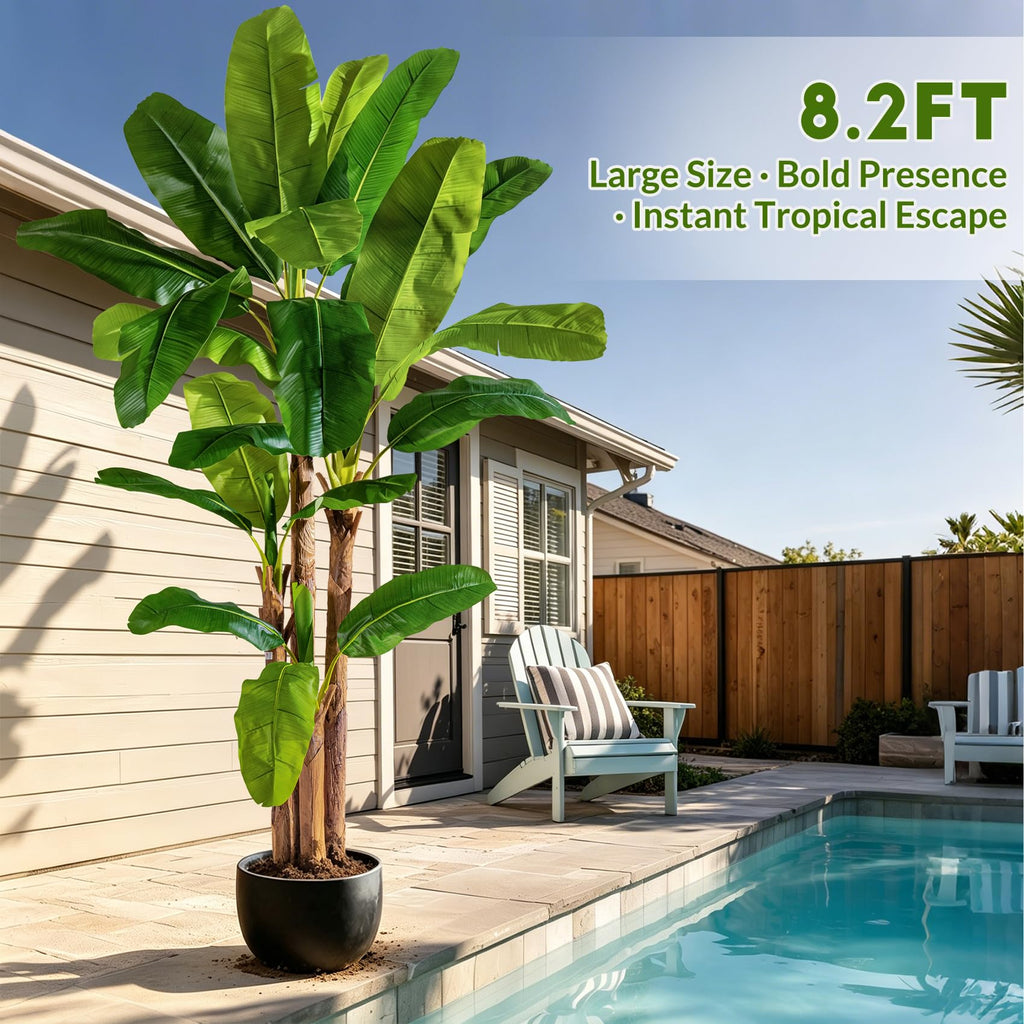 Large Fake Tropical Bananas Trees Tall Artificial Banana Tree Indoor Outdoor Realistic Floor Plant Big Faux Plants
