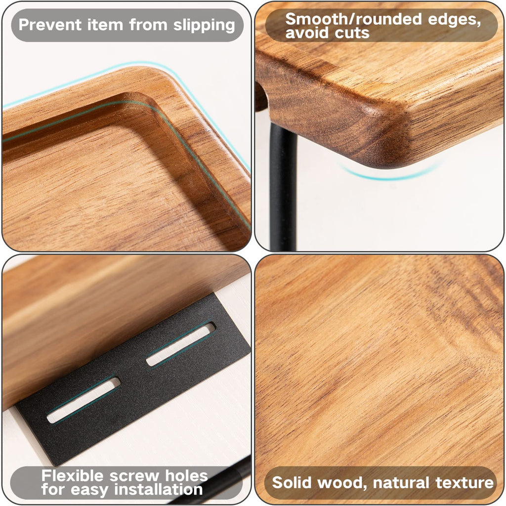 Toilet Paper Holder with Shelf, Wall Mount Bathroom Tissue Storage
