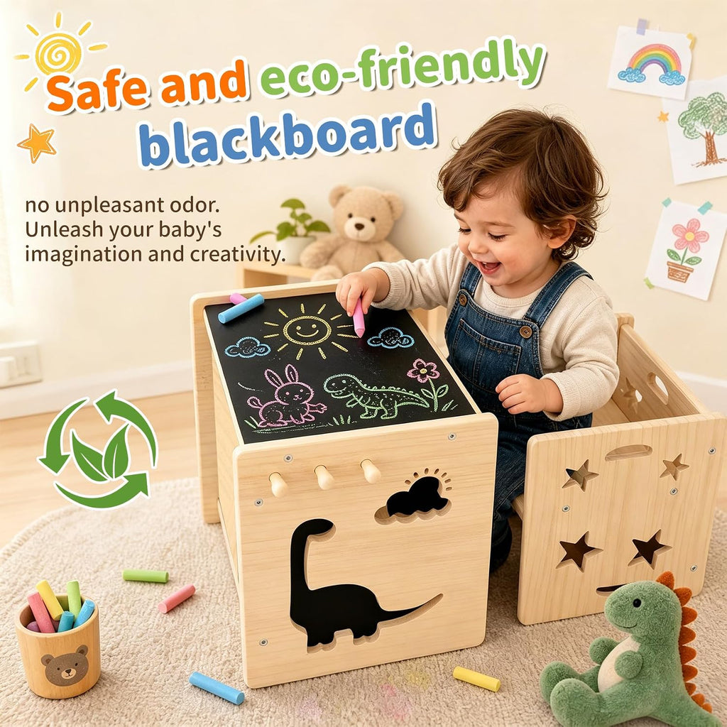 Solid Wood Montessori Weaning Table and Chair Set for Toddlers