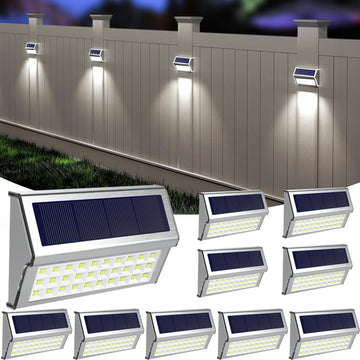 Solar Deck Lights, Suitable for Fence Step Stair-Cool White-10Pack