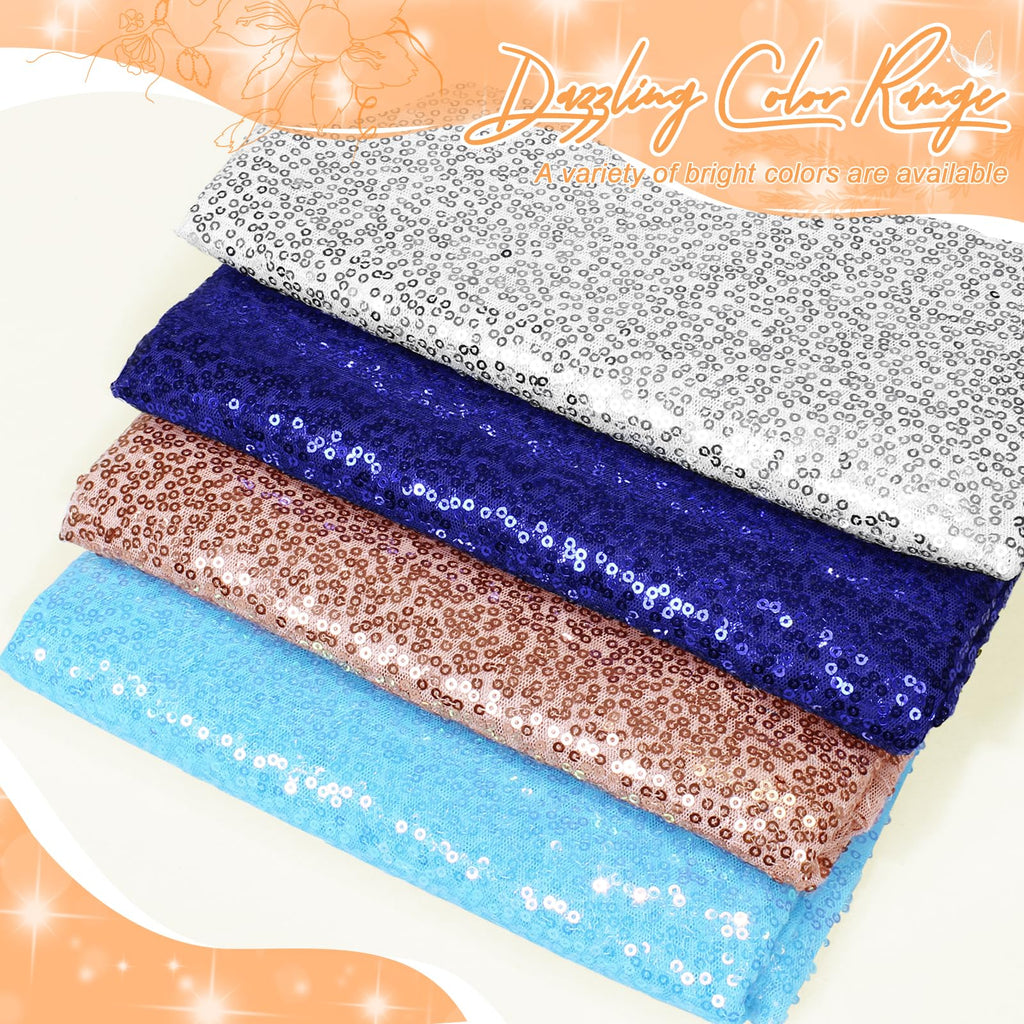 Silver Sequin Fabric by The Yard, 1 Yard, 48 Inch Wide