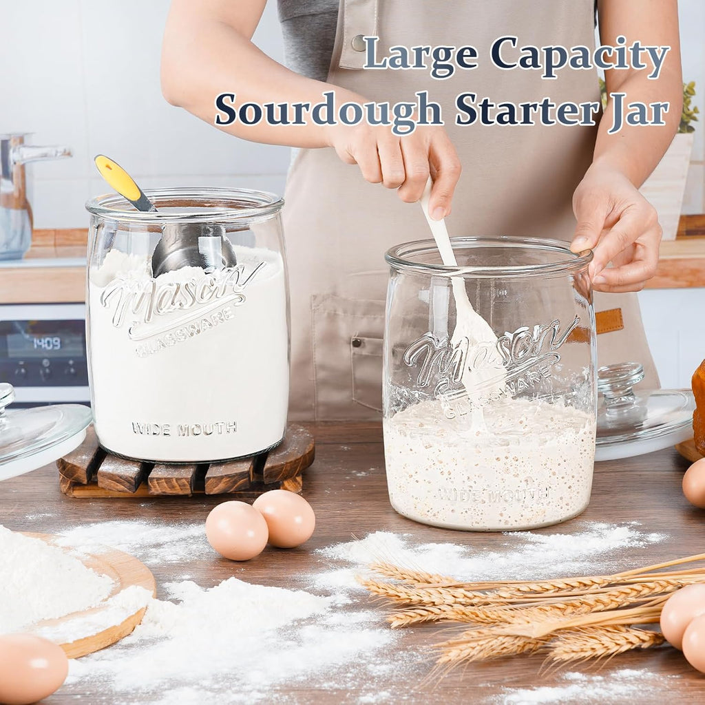 1 Gallon Glass Cookie Jar with Airtight Lid, Wide Mouth Canister