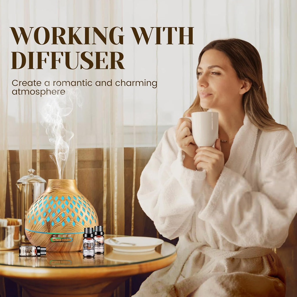 Hotel Diffuser Oils Gift Set - 6x10ML Luxury Fragrance Oil Blend, Hotel Scent Essential Oils Set for Diffuser - Set of 6