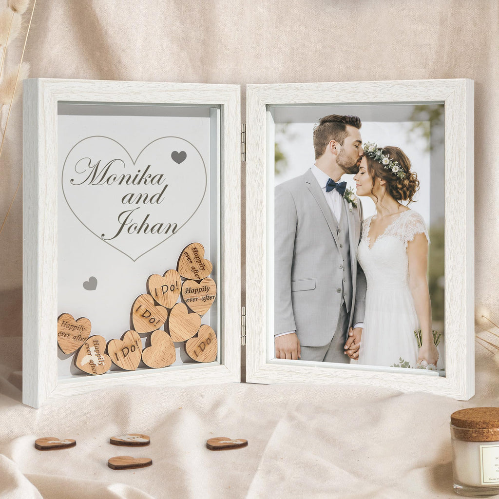 5x7 Double Picture Frame 5 by 7 White Hinged Photo Frames for Desk