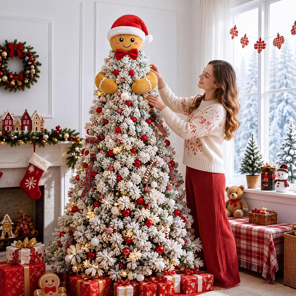 Kit Gingerbread Christmas Tree Topper Xmas Tree Decoration Set - Set of 3