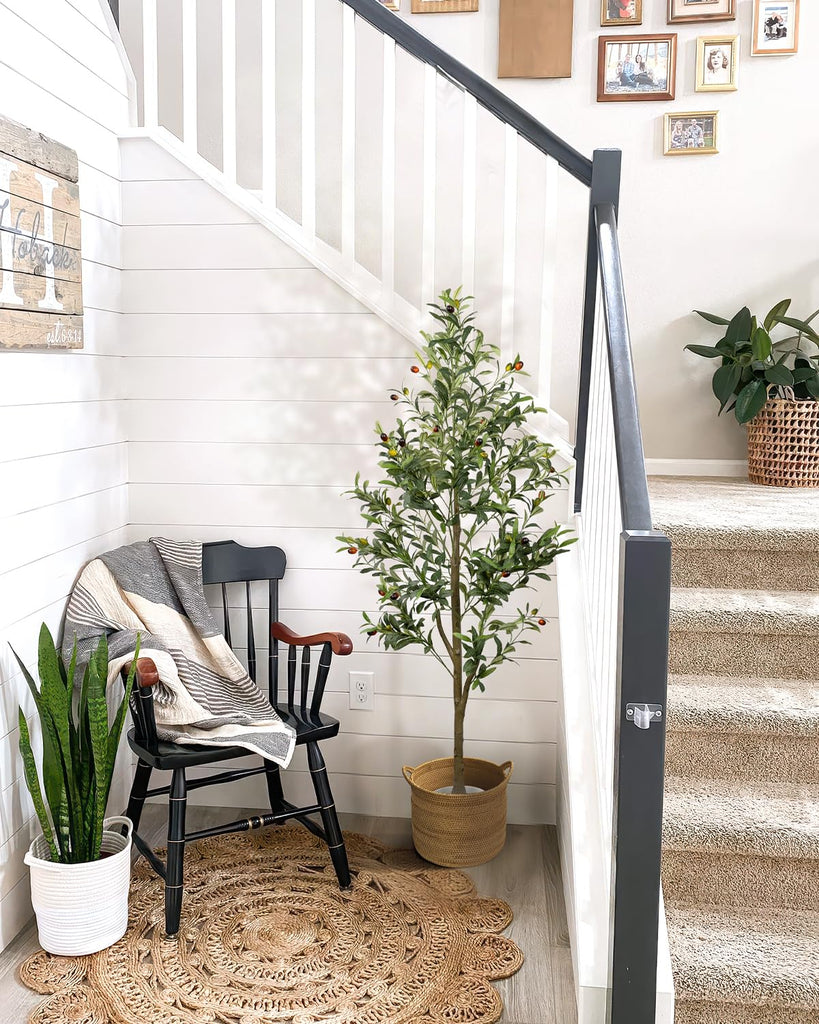 5FT Artificial Olive Tree Indoor Tall Faux with Planter