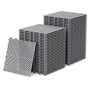 60-Pcs Interlocking Tile, Indoor/Outdoor Drainage Interlocking Floor Tiles 11.8" x 11.8", Anti-Slip Waterproof Soft