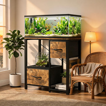 20-29 Gallon Aquarium Stand, 600LBS Heavy Duty, Power Outlet