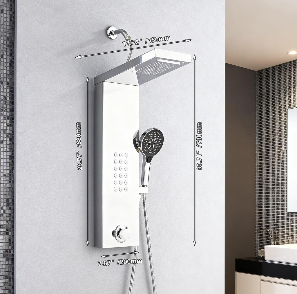 Shower Panel Tower System, Rain Shower Head Rainfall