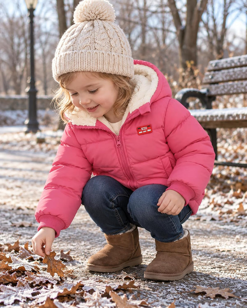 Baby Toddler Hooded Winter Coat Fleece Lined Puffer Jacket
