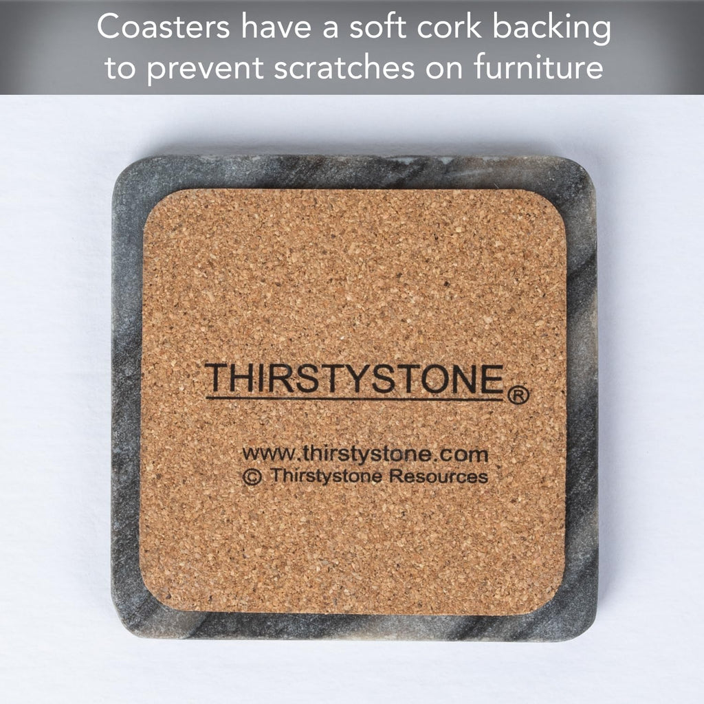 Natural Marble Coasters - Set of 4