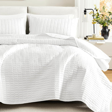 Quilt Set- Double Sided Stitching Design Summer Blanket, Lightweight, Soft, All Season Bedding Layer, Matching