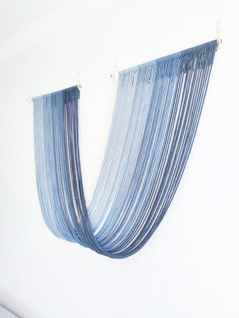 Dip Dye Large Macrame Wall Hanging Tie-Dye Yarn Tapestry Home Boho Wall Decor Ombre Art Headboard Bedroom Living Room