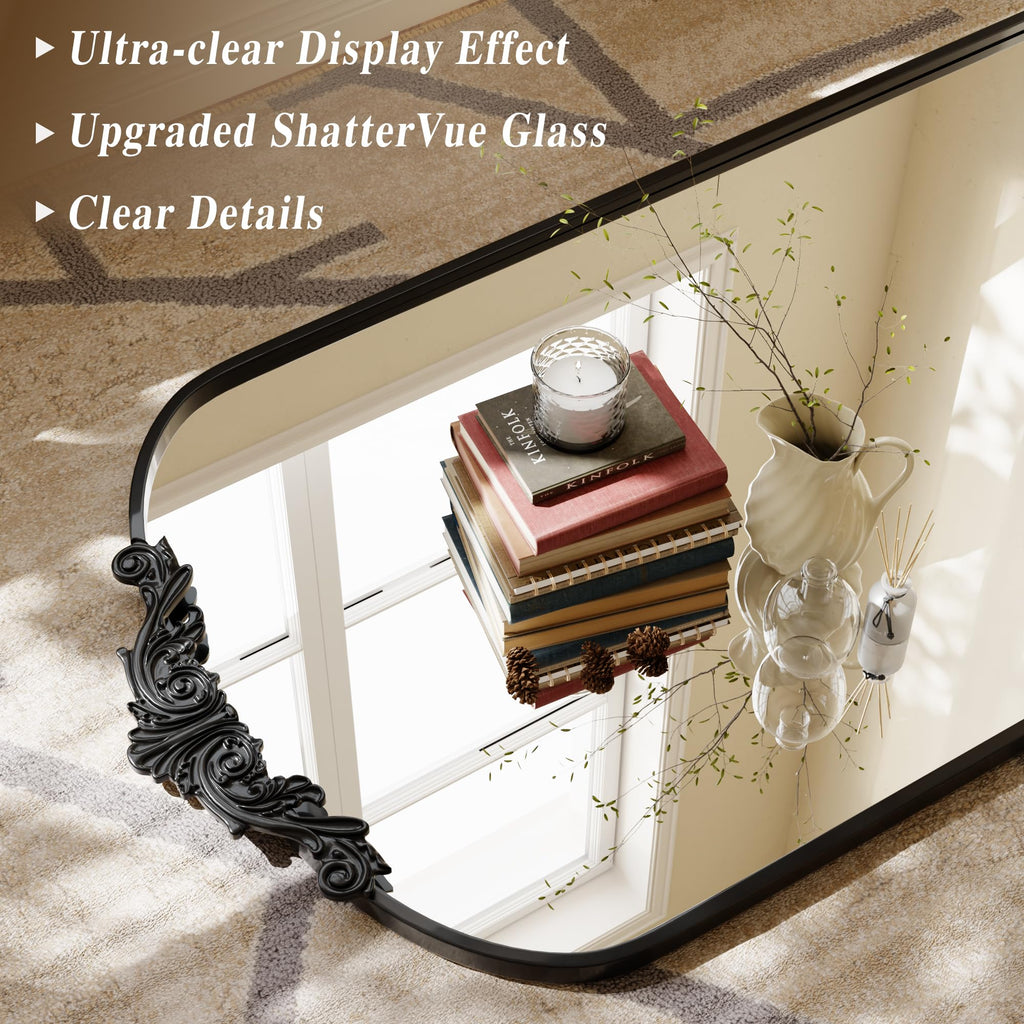32"x71" Vintage Full Length Mirror, Large Arched Full Body Mirror