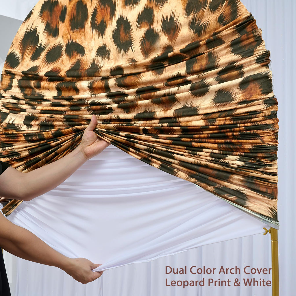7.2ft 6.6ft 6ft Leopard Arch Backdrop Cover Set-﻿Cheetah Print Arch Covers