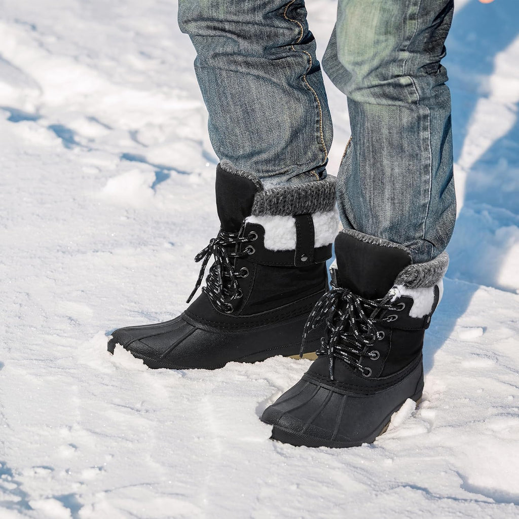 Boys Girls Winter Snow Boots Water Resistant Warm Lining Shoes