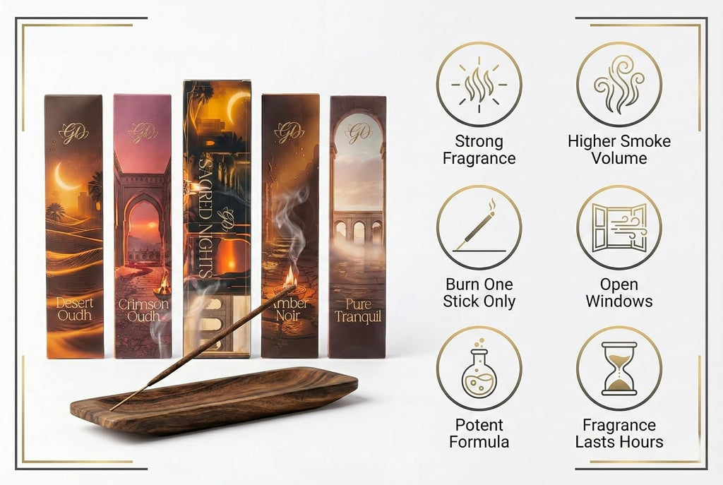 Premium Sacred Nights Incense Gift Set | Hand-Rolled Masala Incense for Meditation, Yoga & Home Fragrance