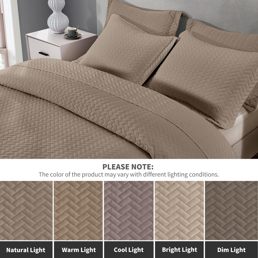 Oversized King Quilt 128"x120", Huge Bedspread Brown