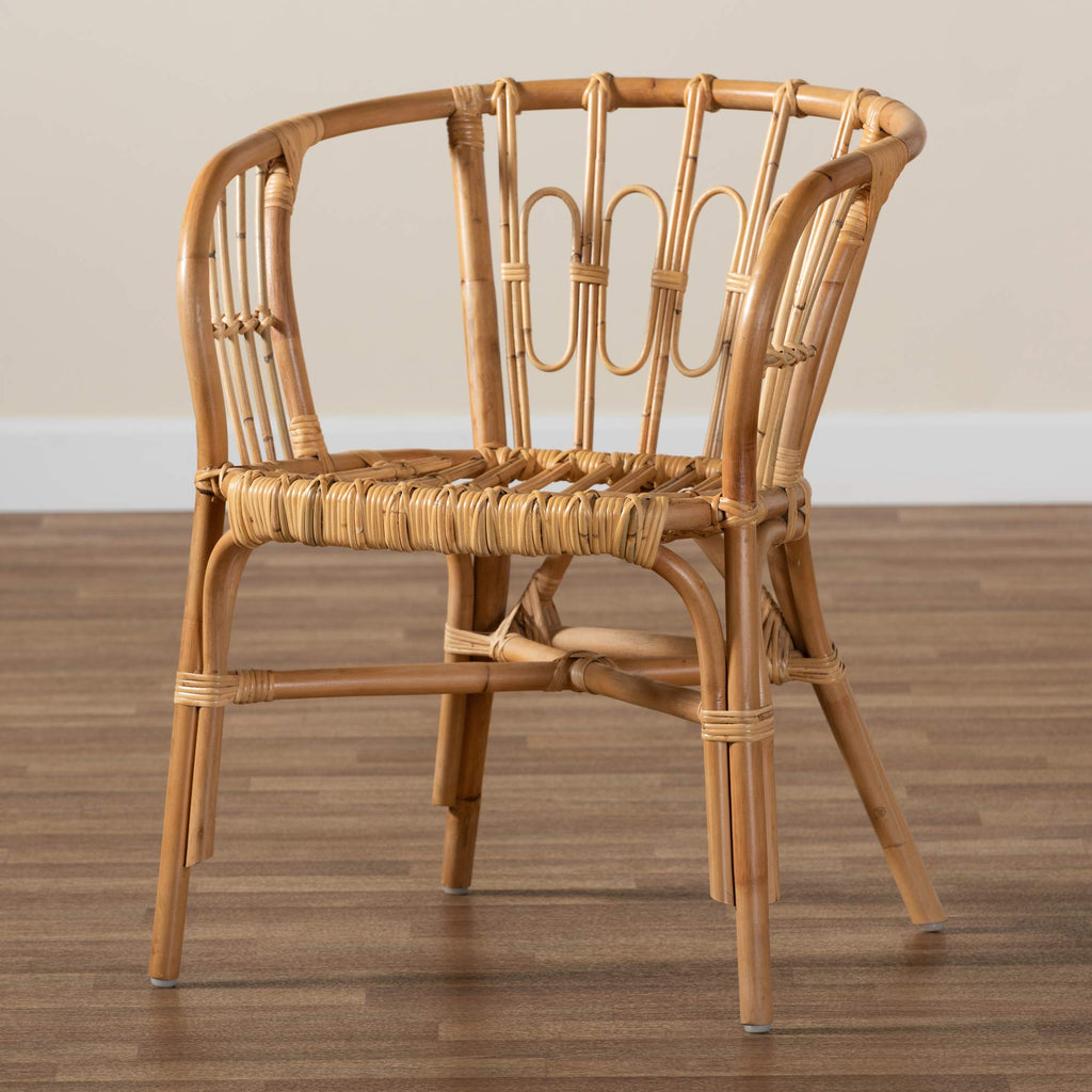 Luxio Modern and Contemporary Natural Rattan Dining Chair