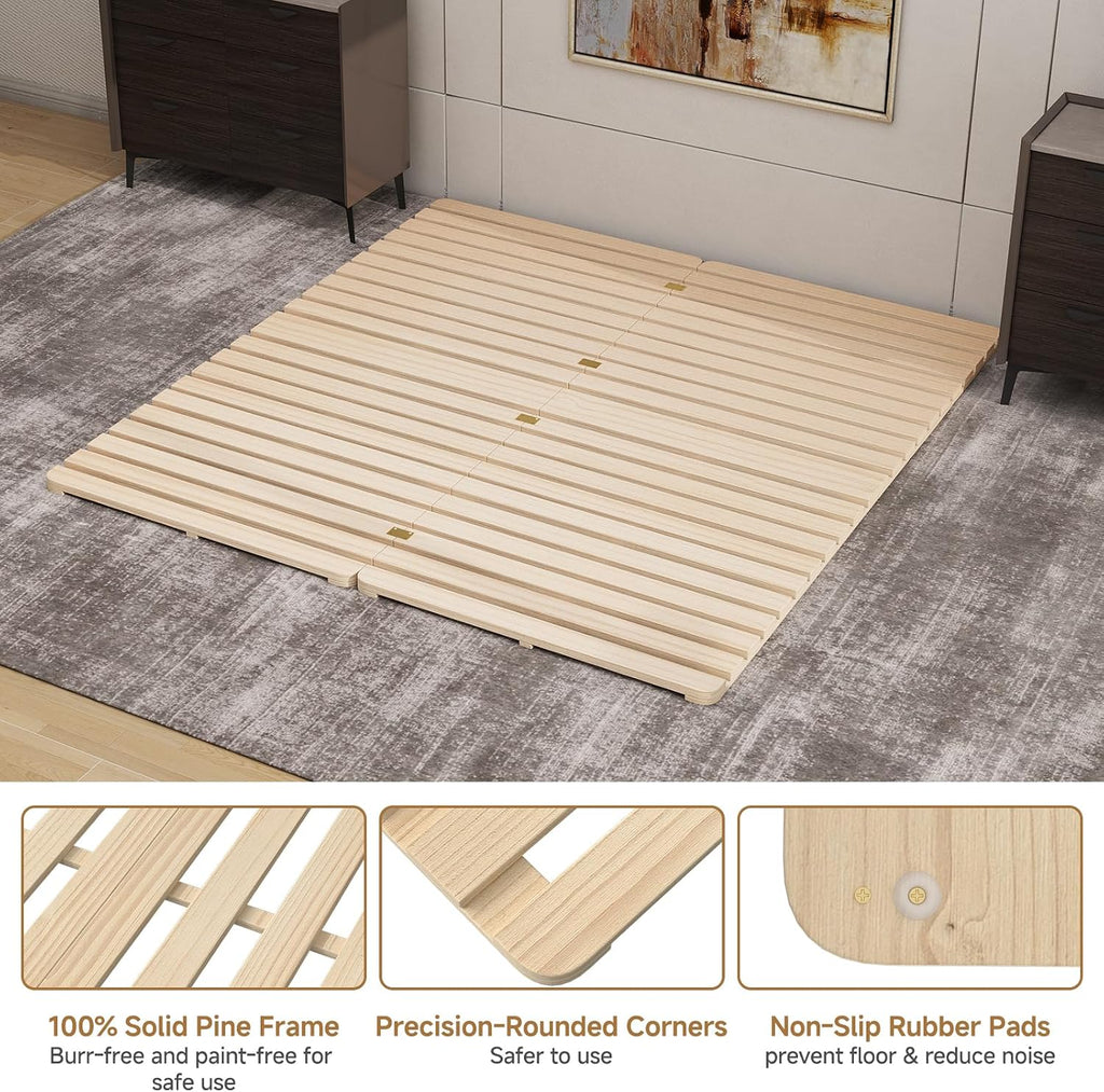 Floor Bed Frame, Foldable Tatami Bed Frame Futon Frame