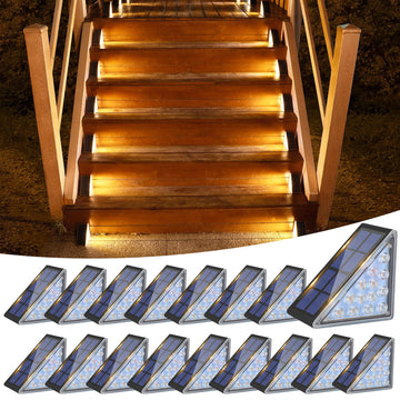 Solar Step Lights for Outside, Solar Stair Lights Outdoor, Black
