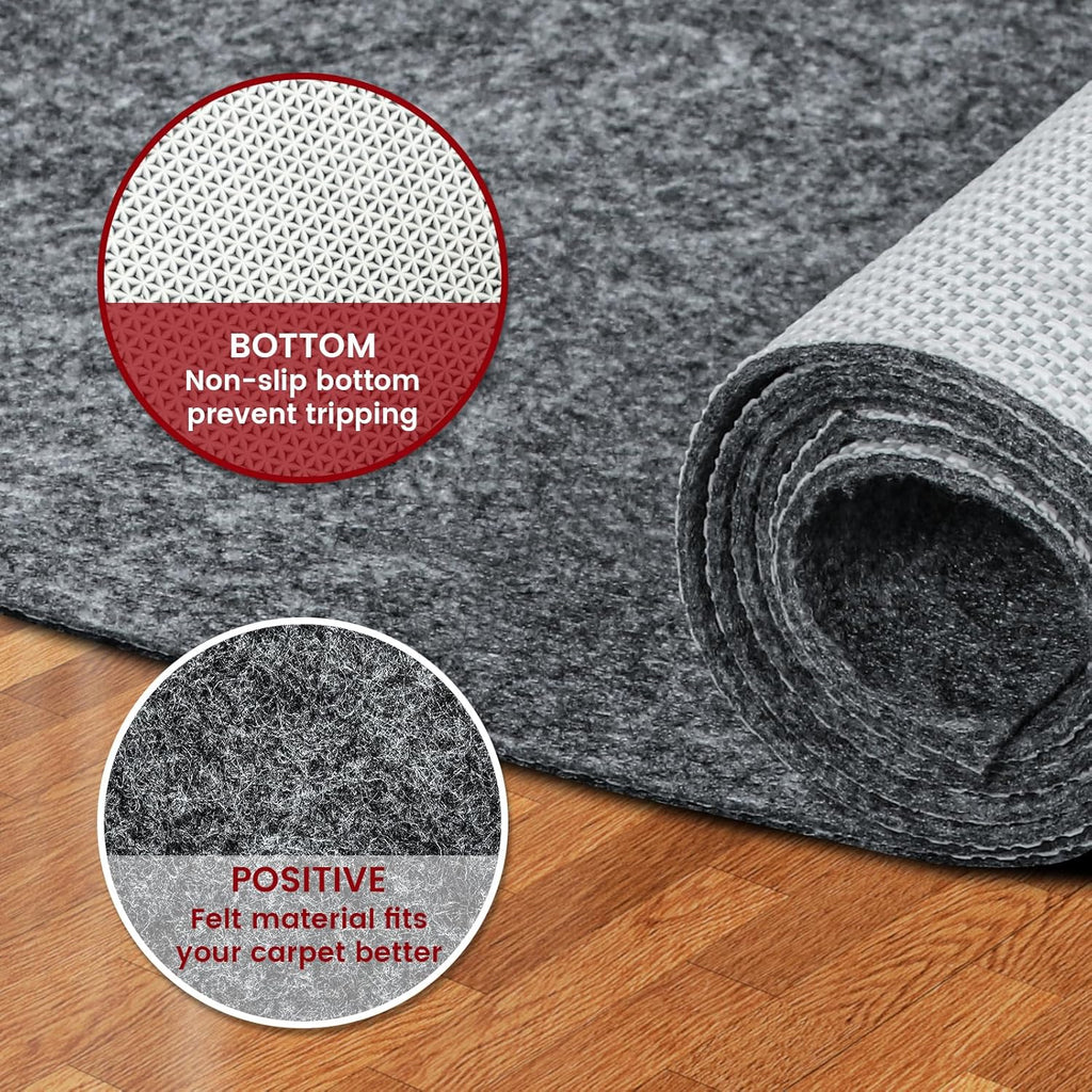 Waterproof Rug Pad, 9x12 ft Area Rug Non-Slip Carpet Pad, 1/4" Thick Non-Slip Rug Pads for All Floors and Finishes - Set of 108