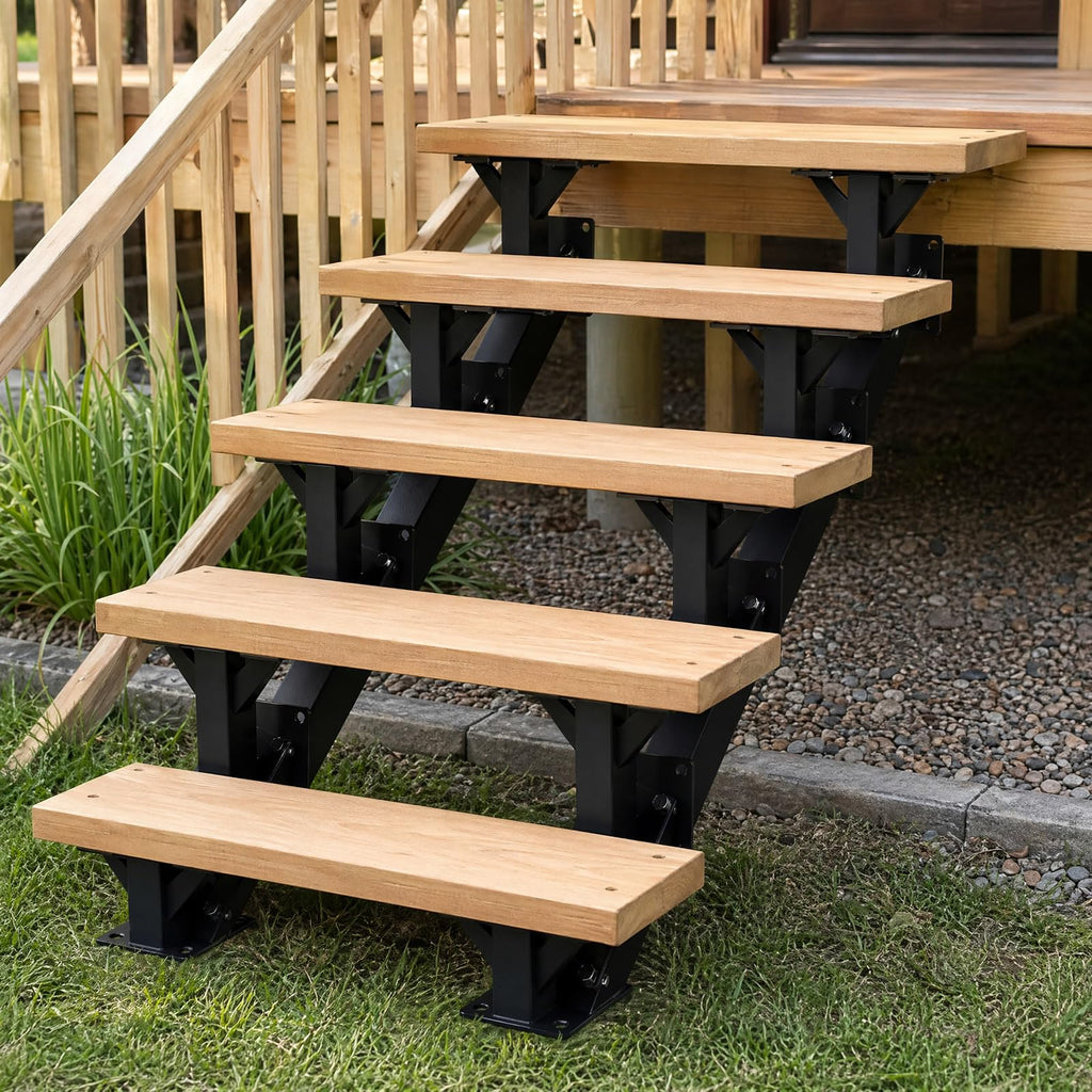 3 Step Metal Stair Stringers, Stair Riser for Deck Height 21.3"