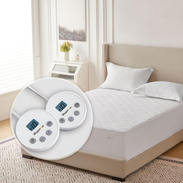Heated Mattress Pad King Size 10 Heat Settings & Dual Control with 1-12 Hours Timer Auto Off, Deep Pocket Fits up to