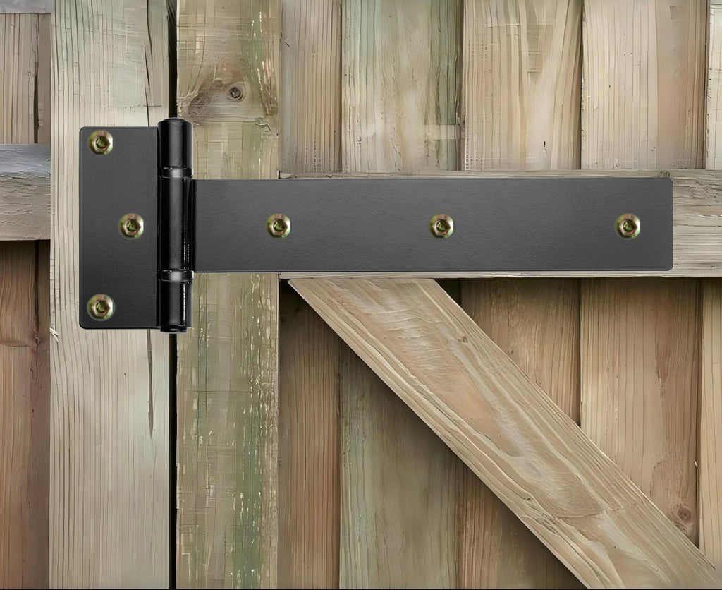 Heavy Duty T Strap Gate Hinges, 12 Inch 4mm Thick - 180° Open