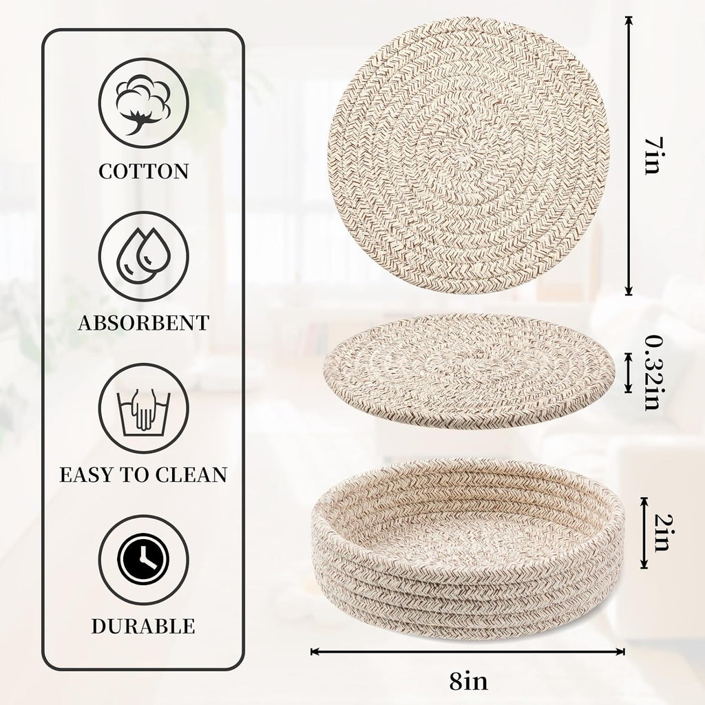 Trivets for Hot Dishes, Pots and Pans, Hot Pads with Storage Basket - Set of 4
