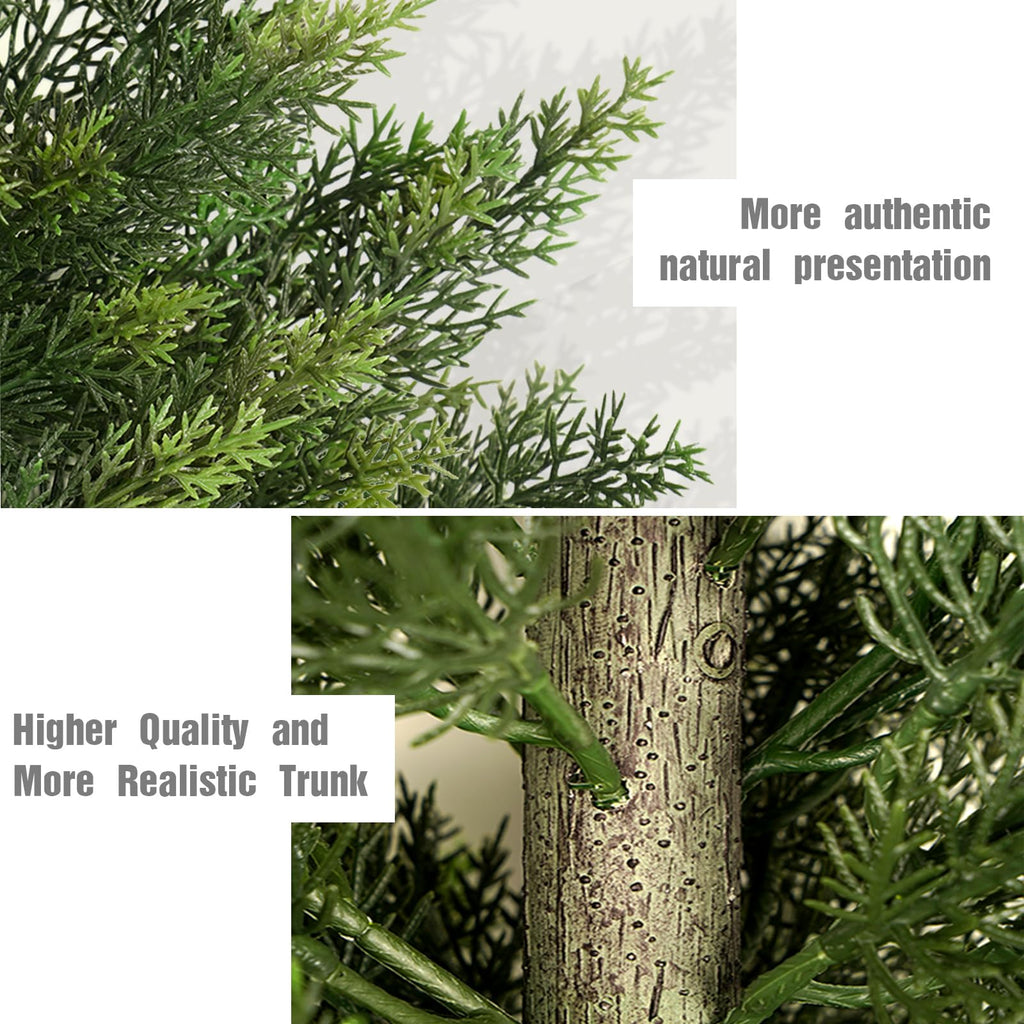 6FT UV-Resistant Artificial Cedar Trees for Front Porch Set of 2