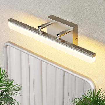 Brushed Nickel Vanity Light, 15.7" Dimmable LED Bathroom Light Bar with 5CCT, Adjustable Angle - Modern Wall Lighting
