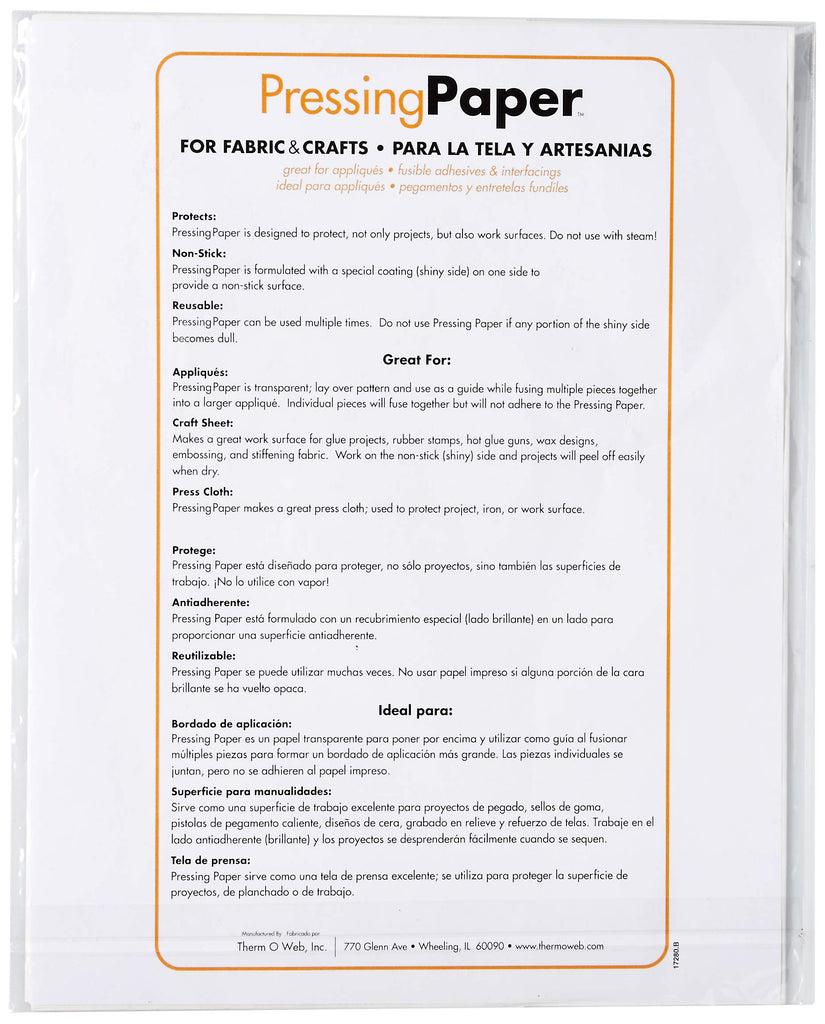 Thermo Web 3403 Fabric and Crafts Transparent Pressing Paper, 11 by 17-Inch, 5-Pack