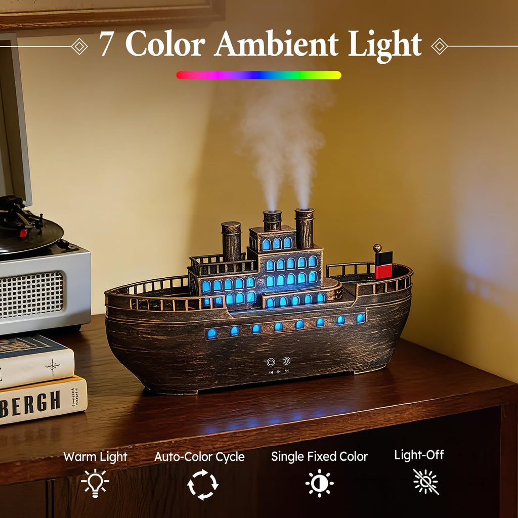 Essential Oil Diffuser 250ml, Ultrasonic Titanic Humidifier with 7 Color LED Lights, Quiet Operation, Auto Shut-Off