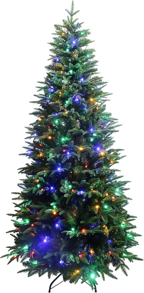 Luxury Real Feel Forest Fir Slim Christmas Tree Pre-lit with Dual Color LEDs (Pre-lit 7ft)