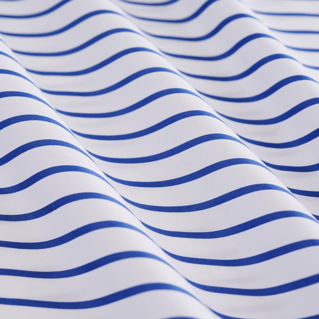 Blue Striped Bed Sheet Set 4 Piece with 16-Inch Deep Pockets- Super Soft & Wrinkle Free Stripe Bed Sheets
