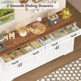 63" Buffet Cabinet with Storage, Large Sideboard Buffet Cabinet with 2 Adjustable Shelves and 4 Doors
