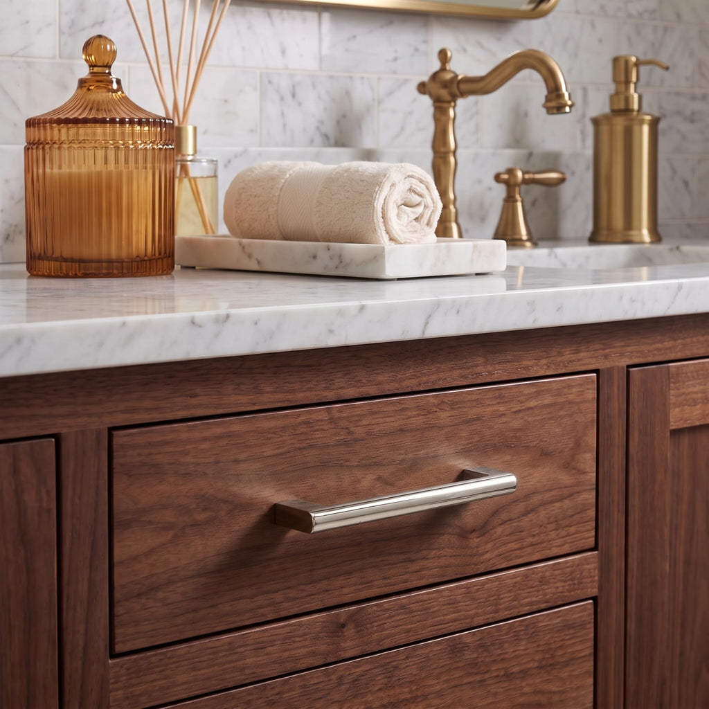 6 Inch Hole Center 10 Pack Polished Nickel Cabinet Pulls Heavy Duty Solid Kitchen Drawer Handle, Hardware , Drawer