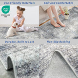 2x10 ft Washable Hallway Runner Rug - Non-Slip Stain-Resistant Low-Pile Long Carpet Runner for Kitch