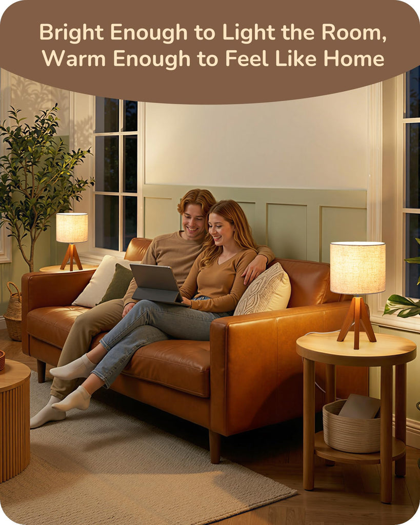 Tripod Table Lamp, Small Cute Bedside Lamp, 14.2 Inch, E26 Base