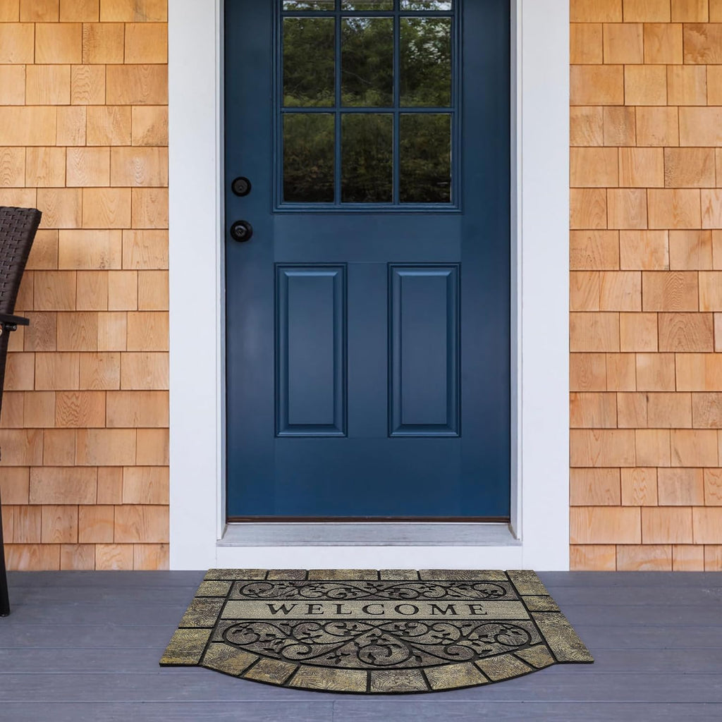 Thick Welcome Mats Outdoor, 24 * 36" Large Front Door Mat Entrance, Welcome Mat for Front Door, Heavy Duty No Slip
