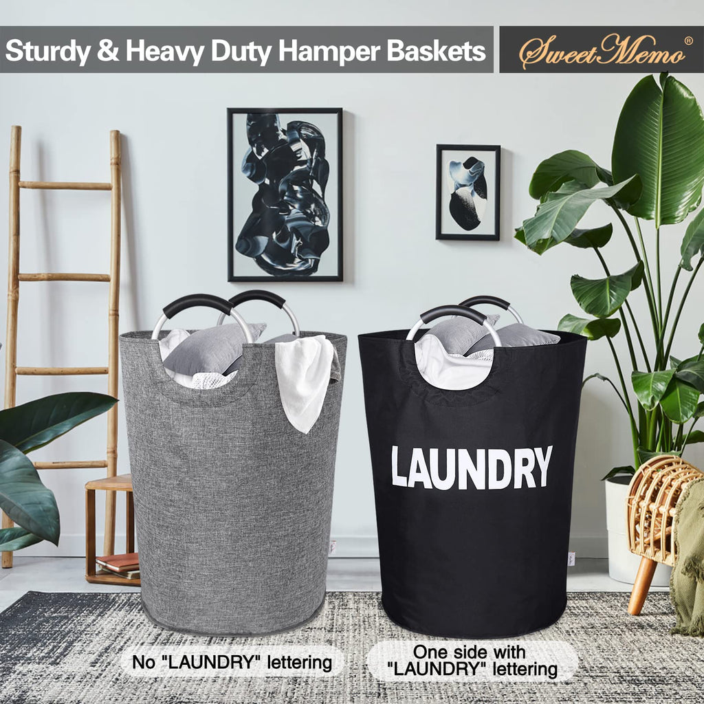 Oversized Laundry Basket, Huge Laundry Hamper Bag with Handles, 160L Black