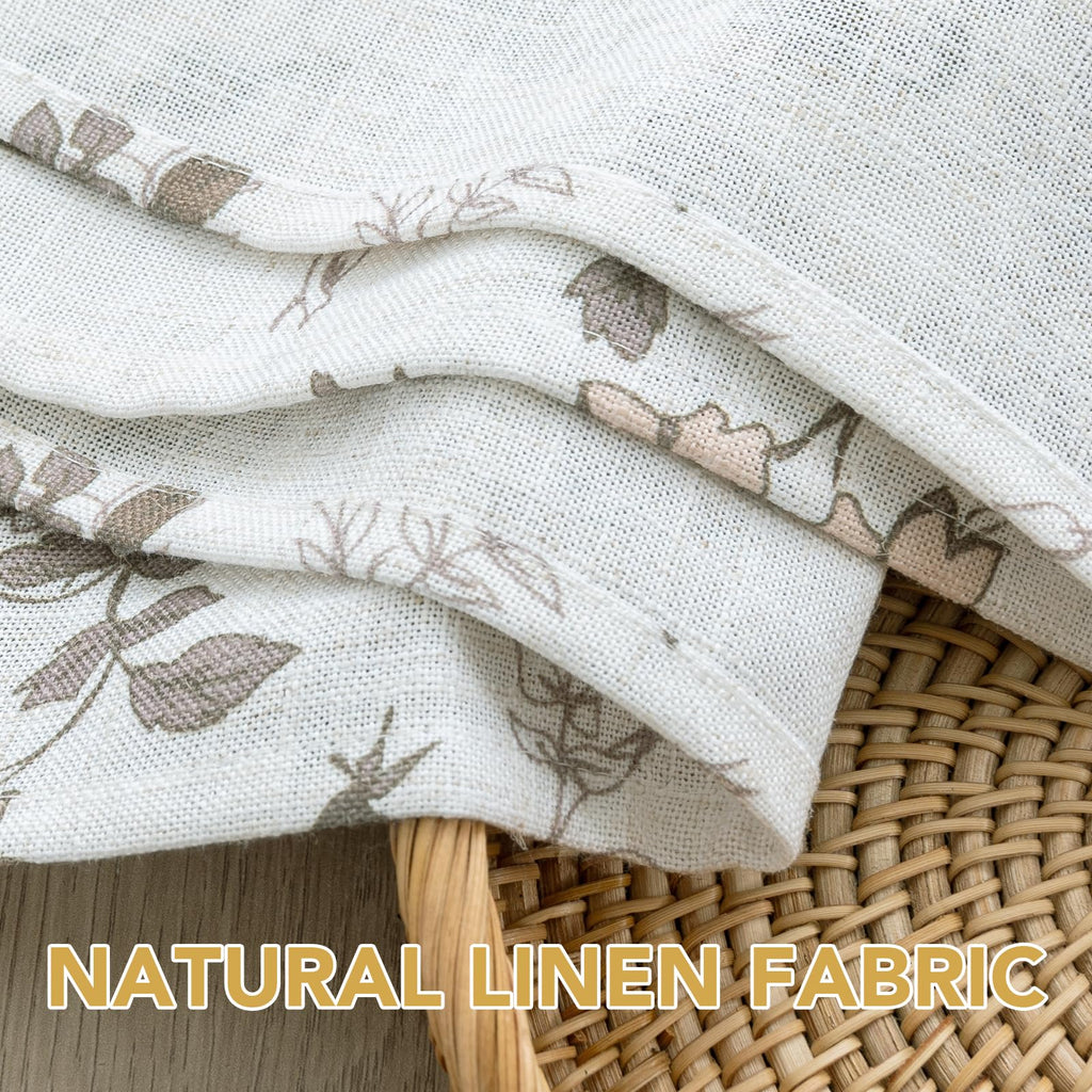 Linen Table Cloths Floral Printed Tablecloth Spill-Proof Waterproof Table Cover for Dining Buffet Feature Soft and