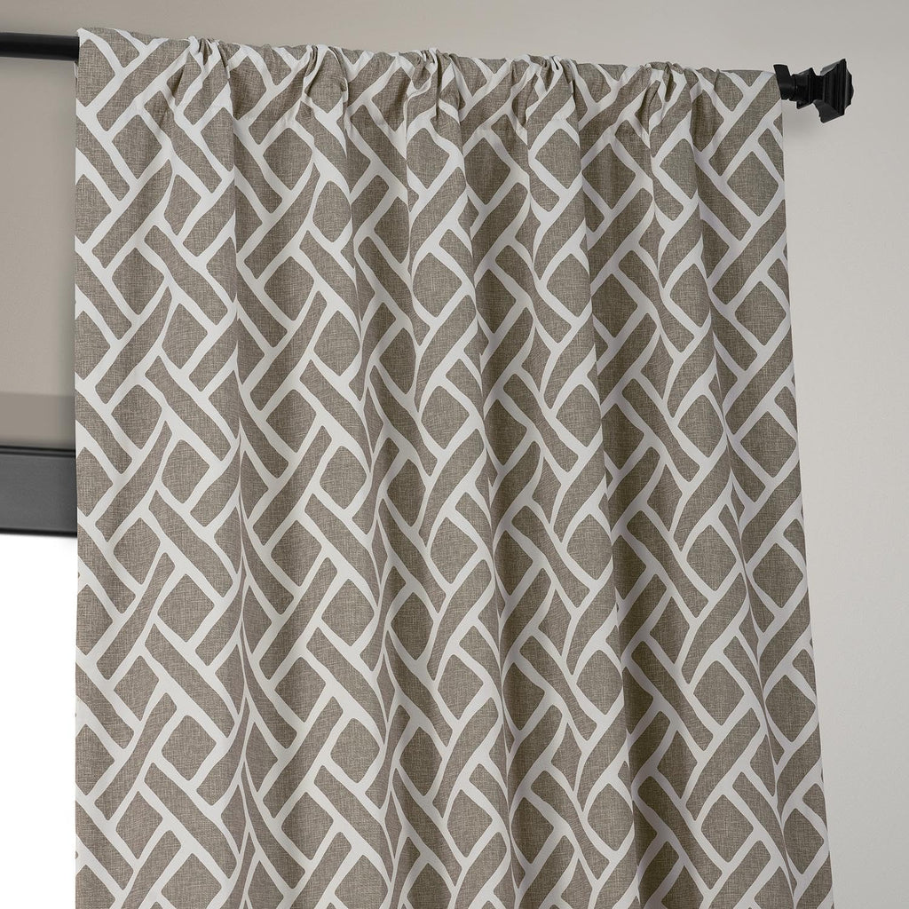 Modern Geometric Printed Curtains 120 Inches Long Luxury Cotton Curtains (1 Panel) Room Darkening Curtains, 50W x