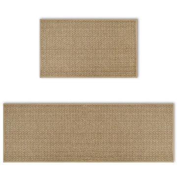 Washable Non Slip Kitchen Rugs and Mats Set of 2, Rubber Backing Absorbent Kitchen Mats for Floor Front of Sink