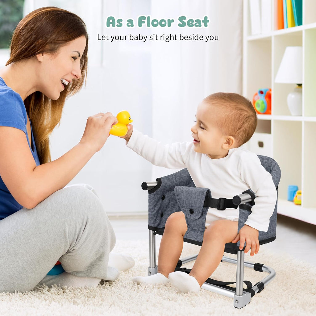 Booster Seat for Dining Table, 3-in-1 Portable Toddler Booster Chair with Safety Buckle, Height Adjustable & Foldable