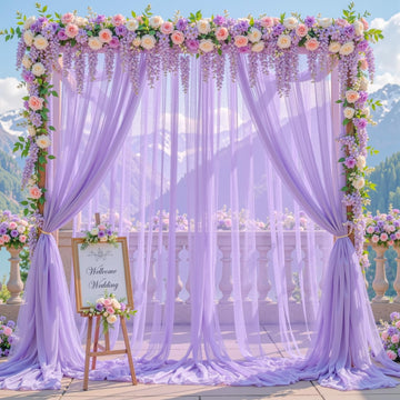 Lavender Wedding Arch Draping Fabric, 2 Packs 29" x 20FT Sheer Fabric Arch Drapery Curtain Backdrop Ceiling Drapes