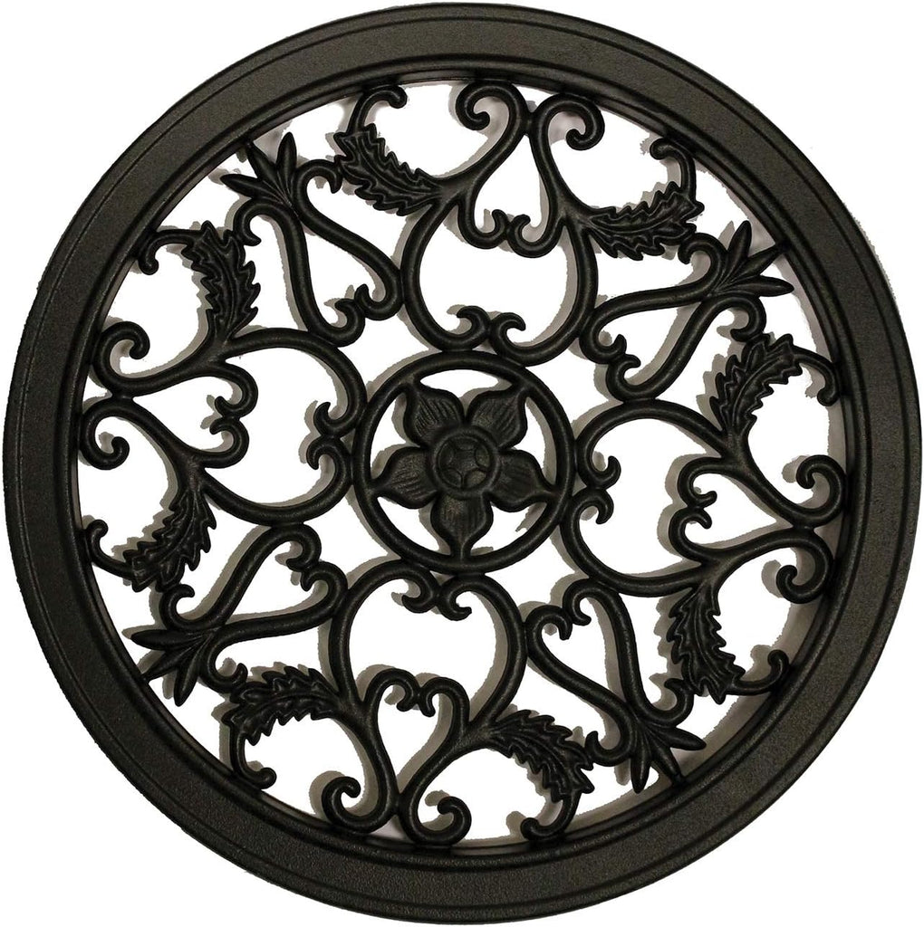 15" Diameter Round Black Cast Aluminum Fence & Gate Insert - Pack of 12