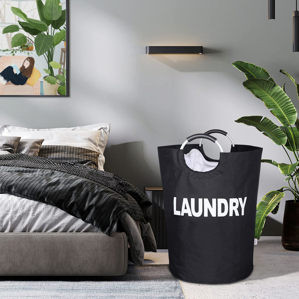 Oversized Laundry Basket, Huge Laundry Hamper Bag with Handles, 160L Black