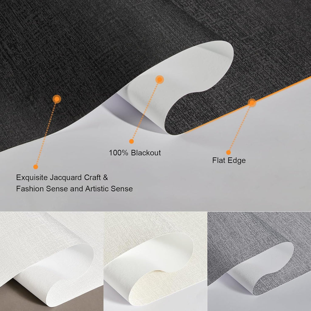 Custom Size Free-Stop Cordless Blinds for Indoor Windows with Cover, Window Shades Blackout Roller Blinds, Thermal